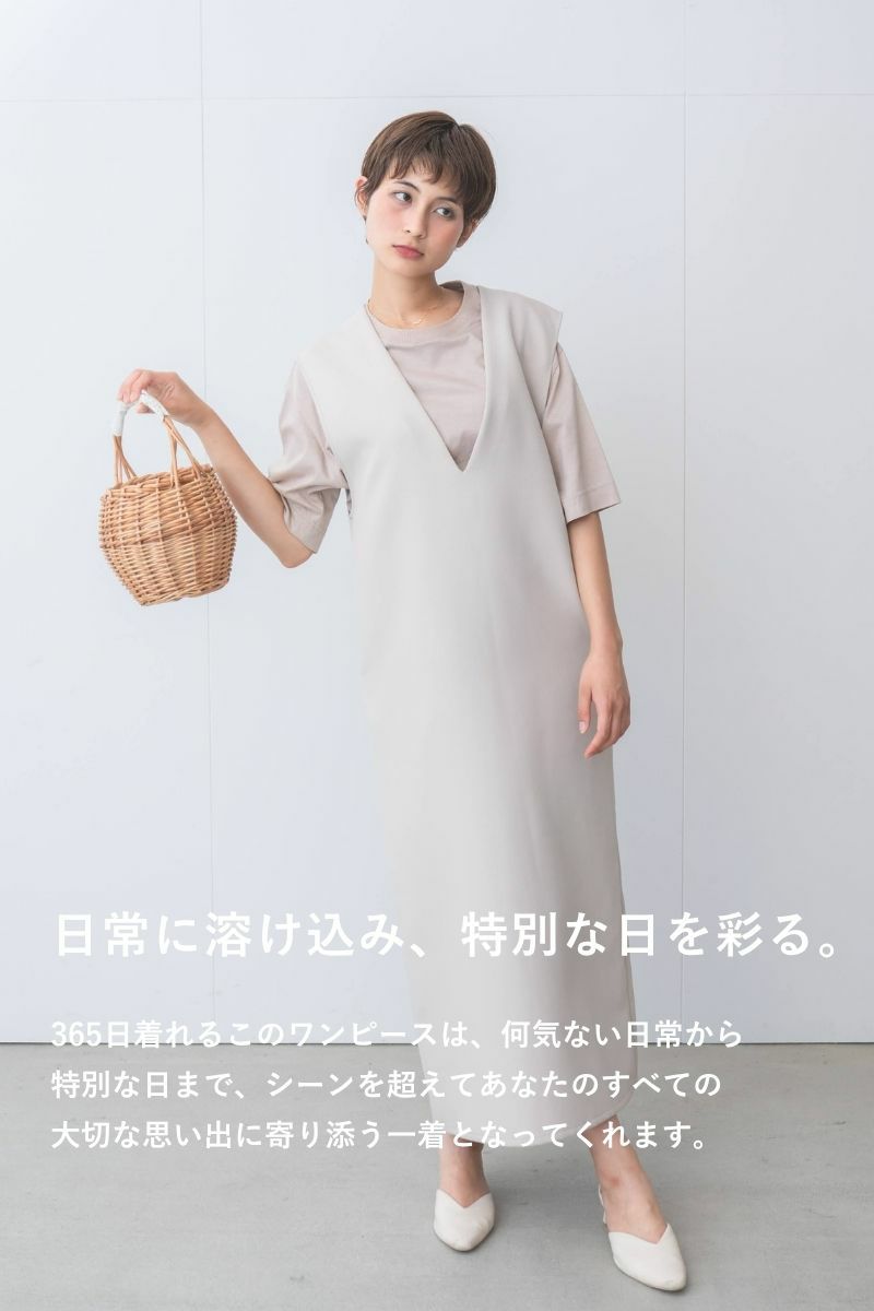 rrrrrrrrr,ナインアール,オールシーズンVネックワンピース