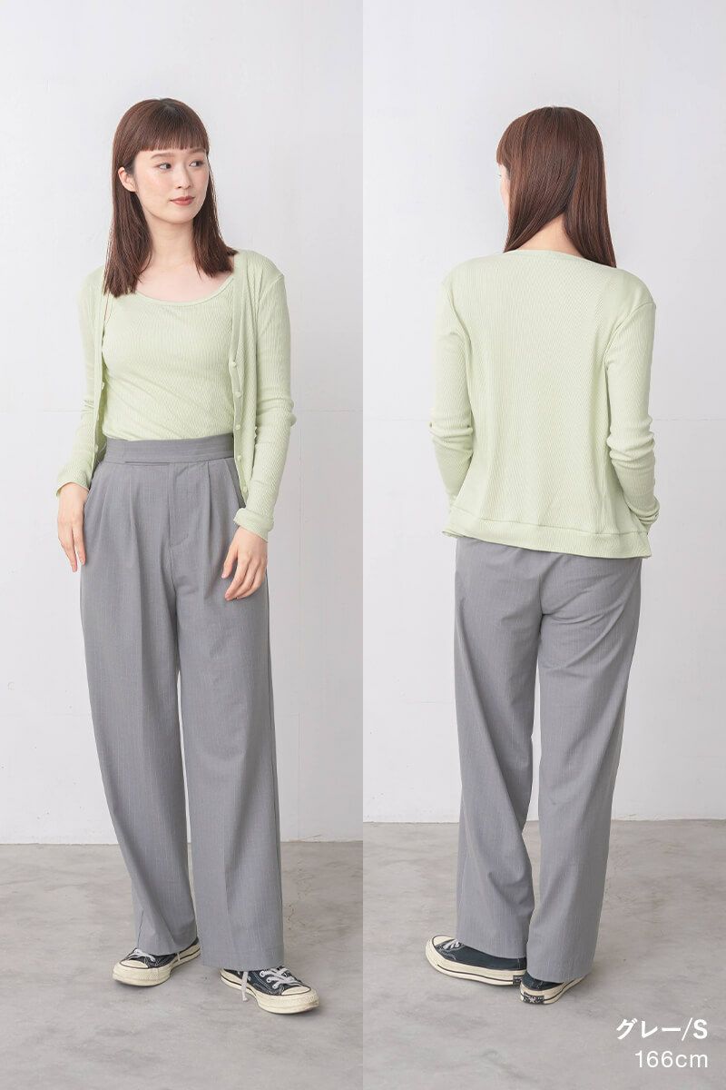 ナインアール,rrrrrrrrr,タックワイドストライプパンツ