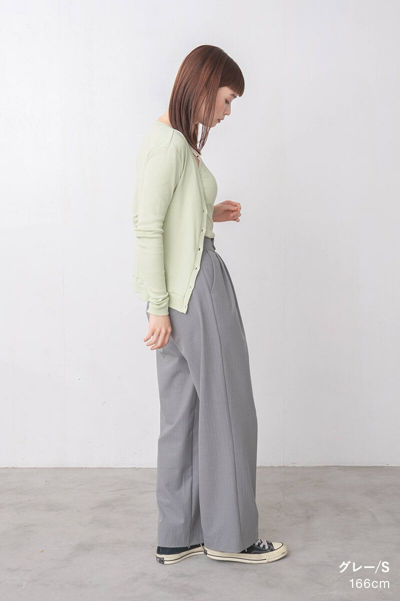 ナインアール,rrrrrrrrr,タックワイドストライプパンツ