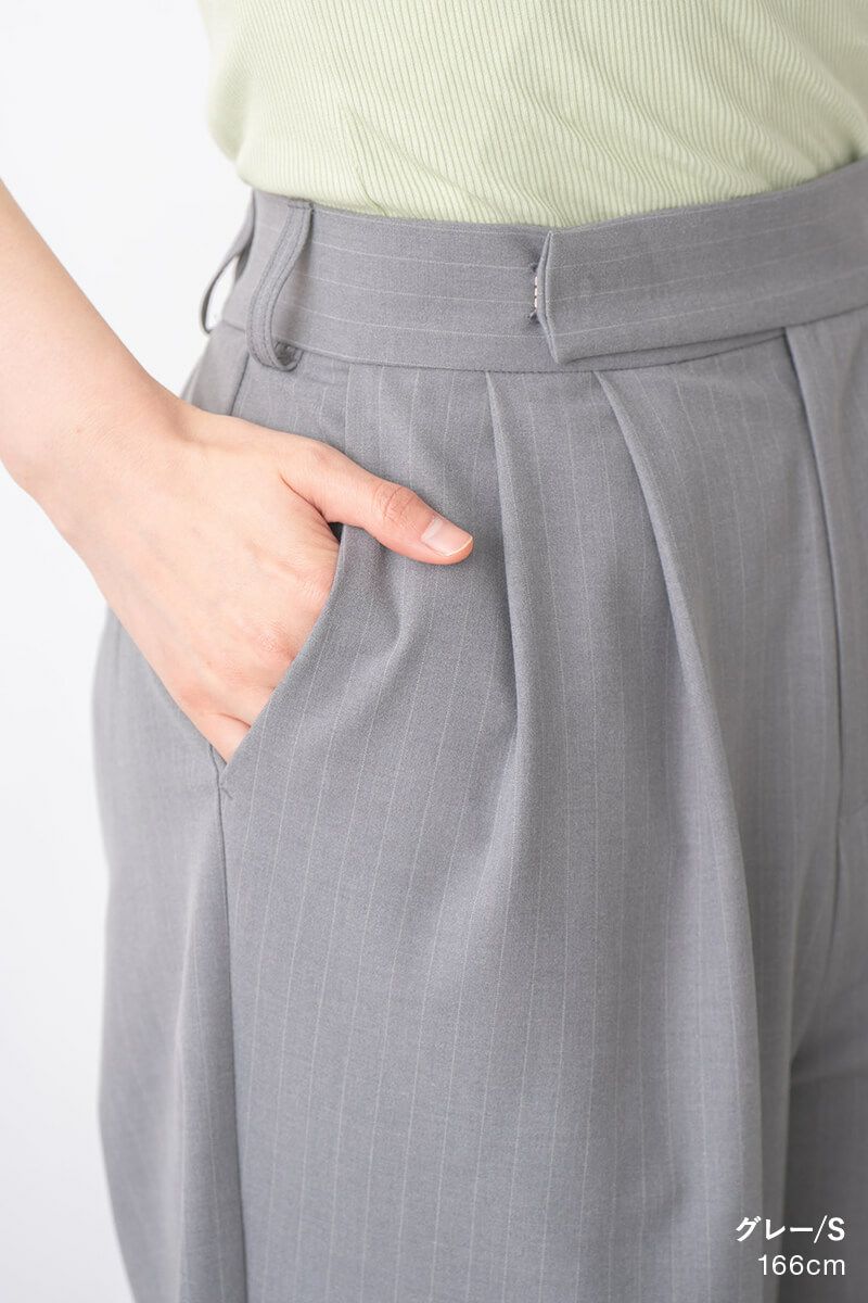 ナインアール,rrrrrrrrr,タックワイドストライプパンツ