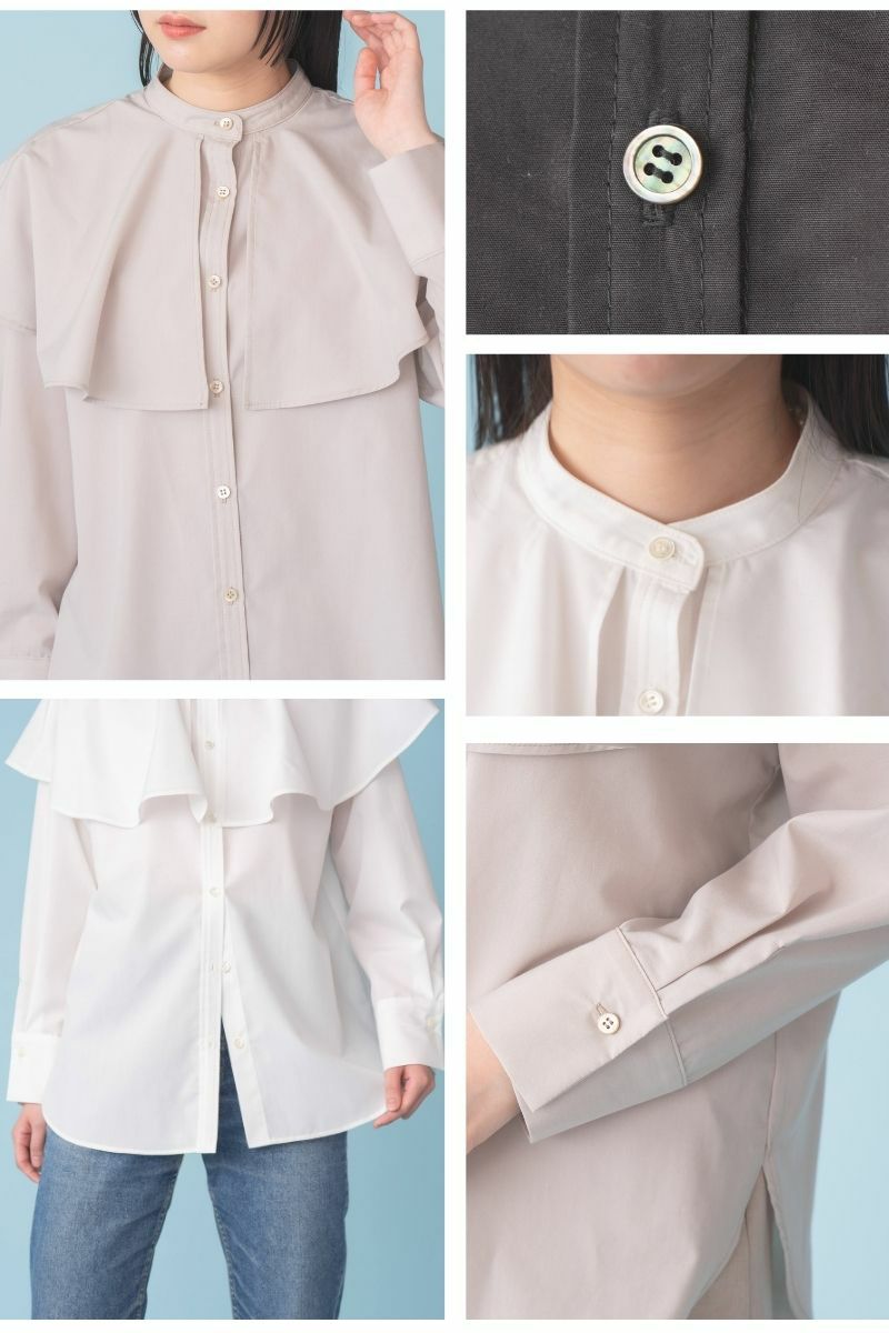 ナインアール,rrrrrrrrr,リサイクルコットンケープブラウス