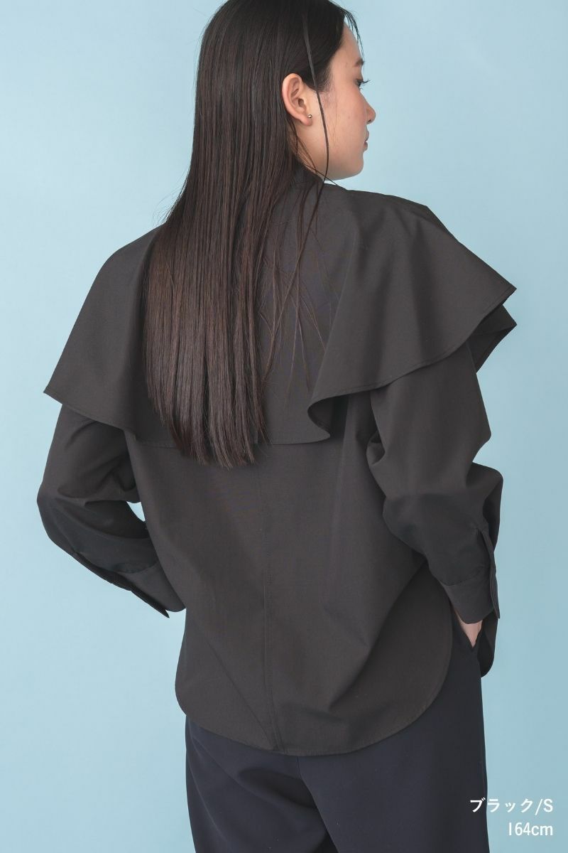 ナインアール,rrrrrrrrr,リサイクルコットンケープブラウス