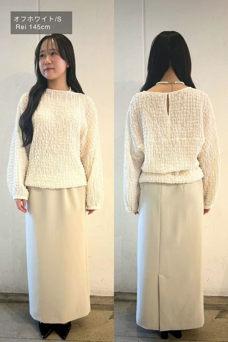 オーガニックコットンシュリンクレースブラウス | トップス