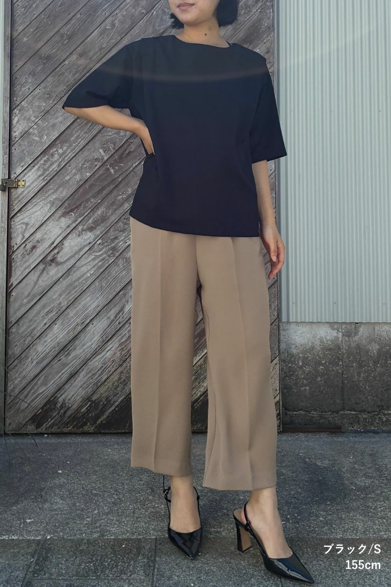 ナインアール rrrrrrrr ハイブリッドナチュラルTEE カーキ M 最短当日発送】リネン風素材の夏用トップス｜レディース