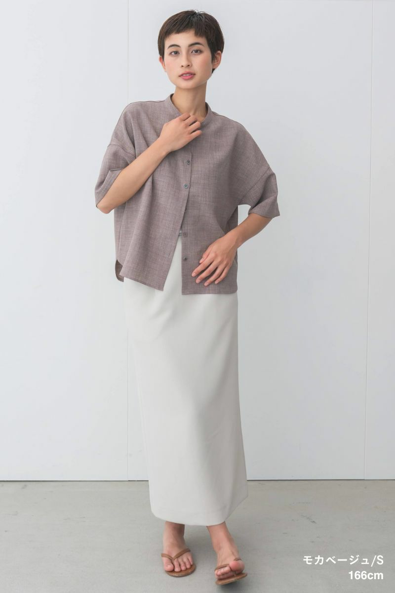 ナインアール,rrrrrrrrr,リネンライクシャツ,sumi,ミニマリスト