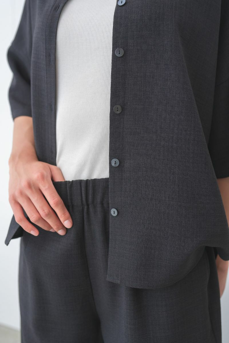 ナインアール,rrrrrrrrr,リネンライクシャツ,sumi,ミニマリスト