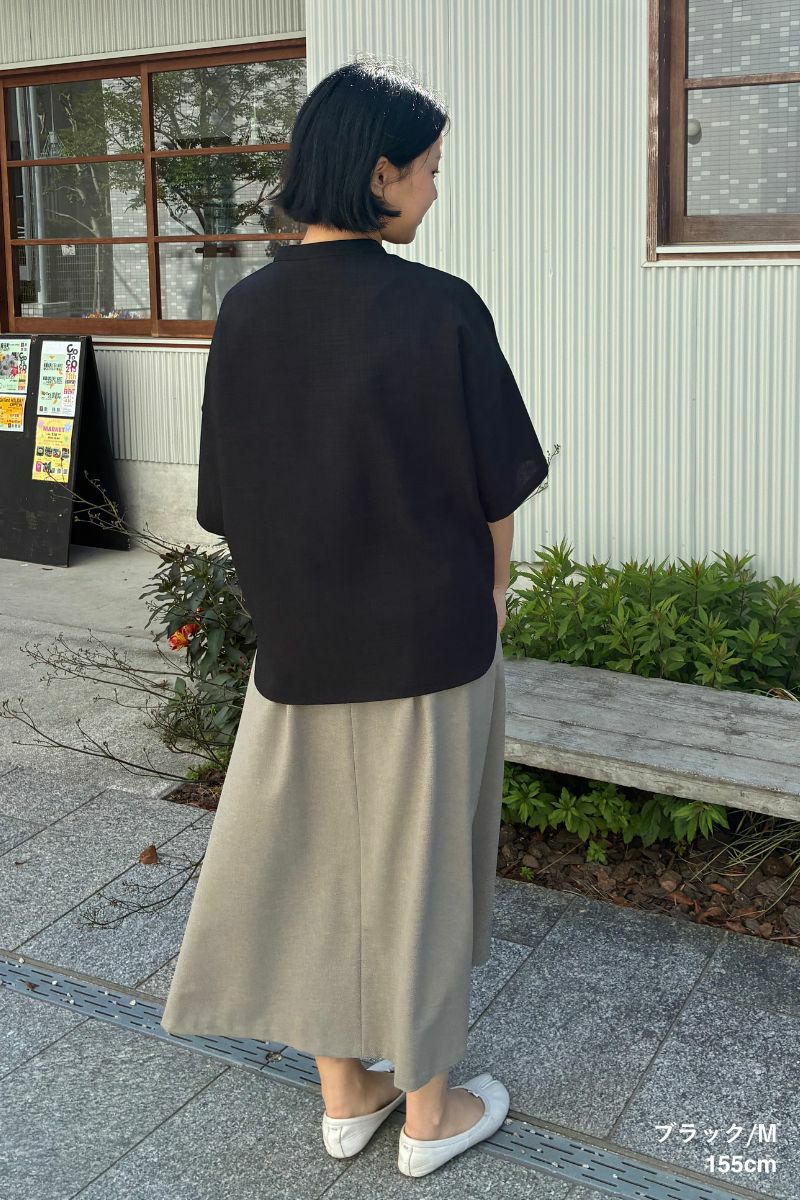 ナインアール,rrrrrrrrr,リネンライクシャツ,sumi,ミニマリスト