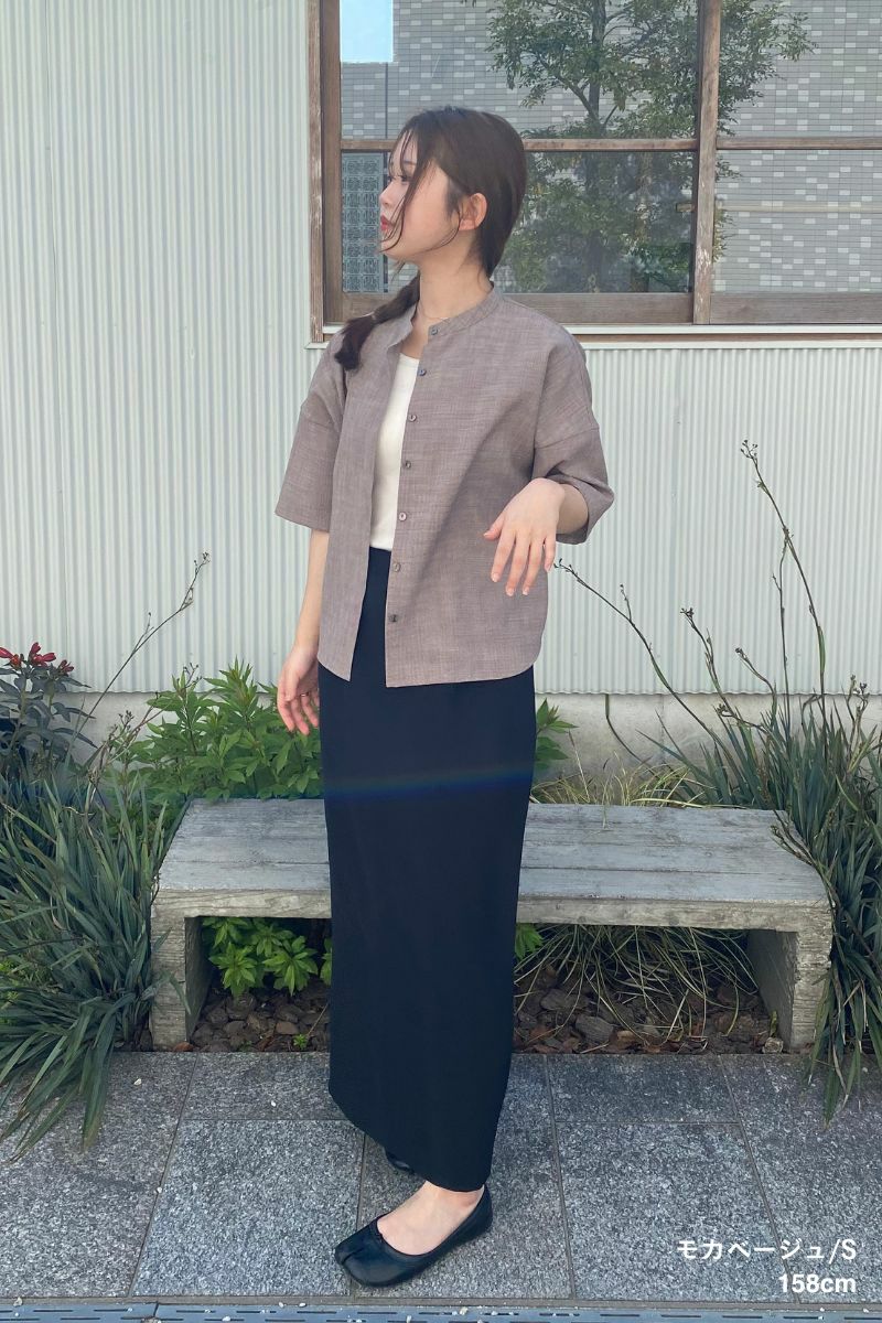 ナインアール,rrrrrrrrr,リネンライクシャツ,sumi,ミニマリスト