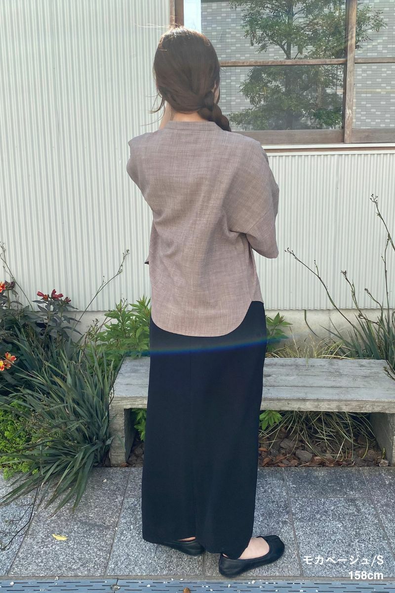 ナインアール,rrrrrrrrr,リネンライクシャツ,sumi,ミニマリスト