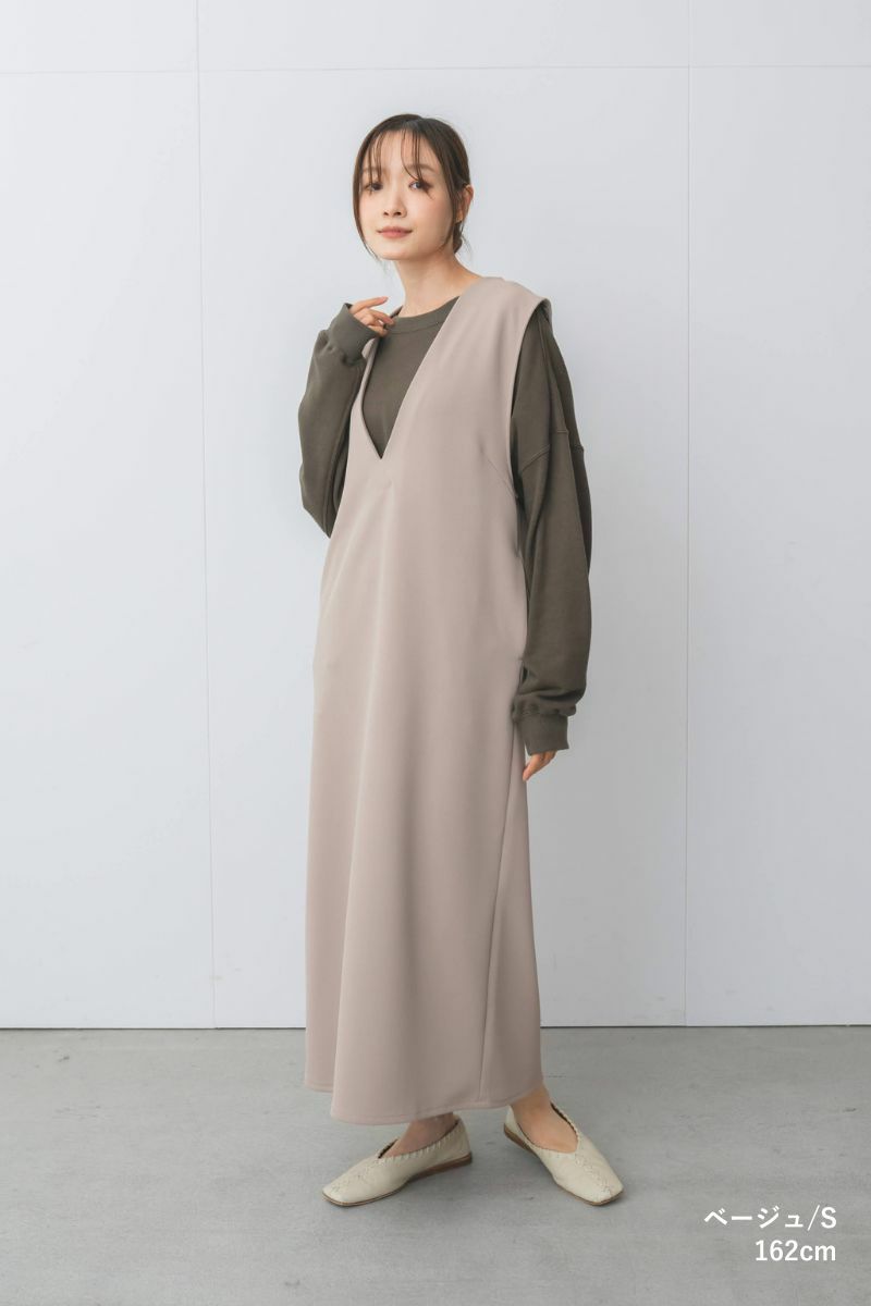 ナインアール,rrrrrrrrr,オールシーズンストレッチVネックワンピース